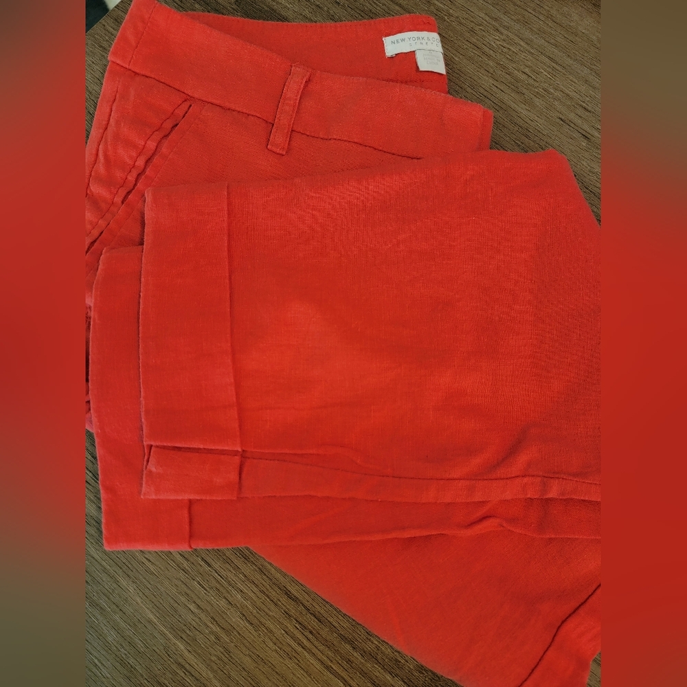 New York & Company Cropped Linen Blend Pants